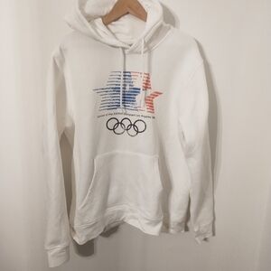 1984 Los Angeles White Olympic Heritage Hoodie with Graphic XL